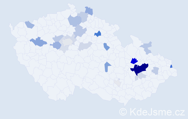 Příjmení: 'Baleková', počet výskytů 58 v celé ČR