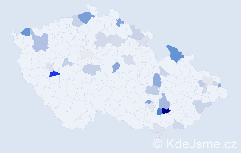 Příjmení: 'Jurišová', počet výskytů 82 v celé ČR