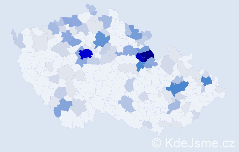 Příjmení: 'Myšáková', počet výskytů 354 v celé ČR