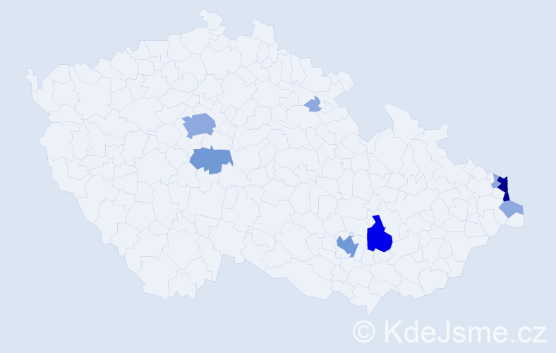 Příjmení: 'Polednik', počet výskytů 25 v celé ČR