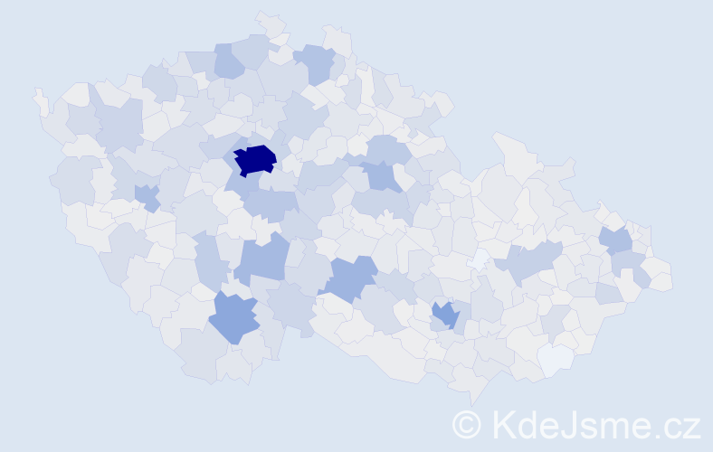 Příjmení: 'Zeman', počet výskytů 8751 v celé ČR
