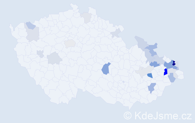 Příjmení: 'Krmášková', počet výskytů 78 v celé ČR