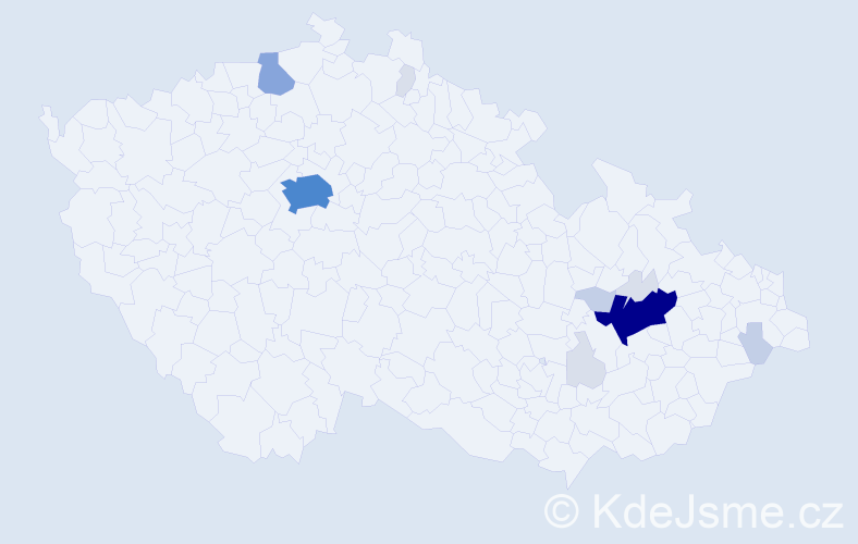 Příjmení: 'Cenkl', počet výskytů 45 v celé ČR