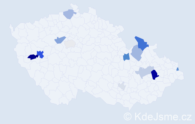 Příjmení: 'Kratschmerová', počet výskytů 23 v celé ČR