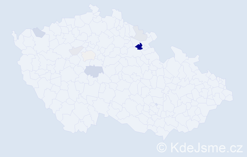 Příjmení: 'Bedleková', počet výskytů 16 v celé ČR
