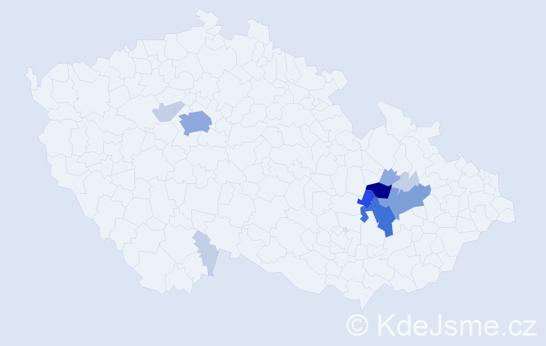 Příjmení: 'Labonková', počet výskytů 34 v celé ČR