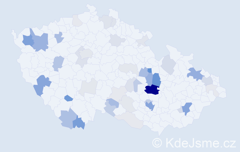 Příjmení: 'Olšanová', počet výskytů 158 v celé ČR