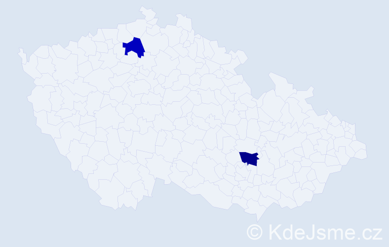 Příjmení: 'Mijid', počet výskytů 2 v celé ČR