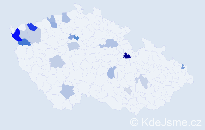 Příjmení: 'Ta', počet výskytů 46 v celé ČR