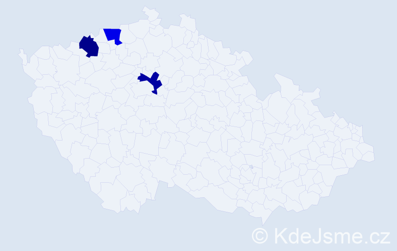 Příjmení: 'Kočudák', počet výskytů 3 v celé ČR
