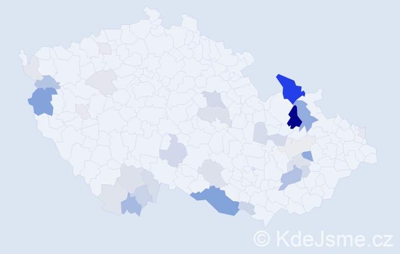 Příjmení: 'Maňurová', počet výskytů 94 v celé ČR