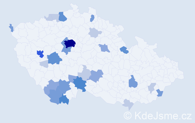 Příjmení: 'Kadič', počet výskytů 74 v celé ČR