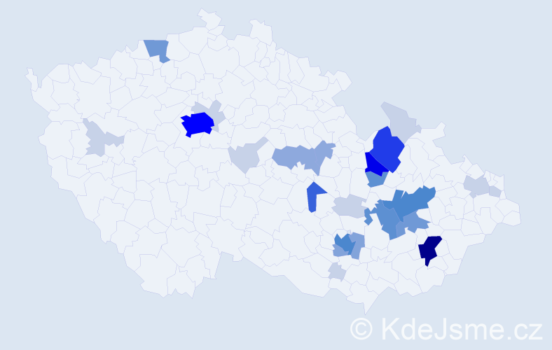 Příjmení: 'Kutal', počet výskytů 91 v celé ČR