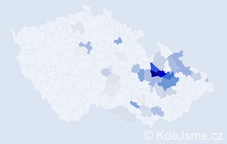 Příjmení: 'Vachutka', počet výskytů 137 v celé ČR