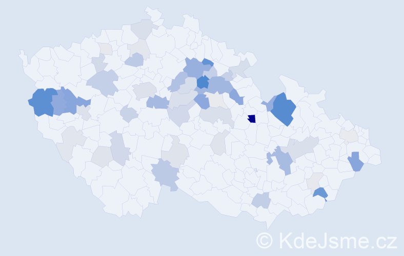 Příjmení: 'Končický', počet výskytů 158 v celé ČR