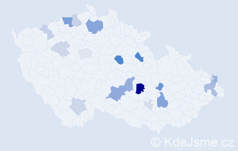 Příjmení: 'Roudenský', počet výskytů 55 v celé ČR