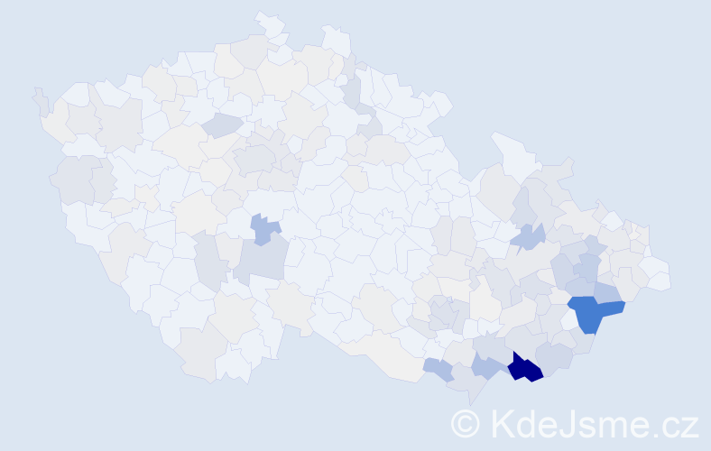 Příjmení: 'Maňák', počet výskytů 993 v celé ČR