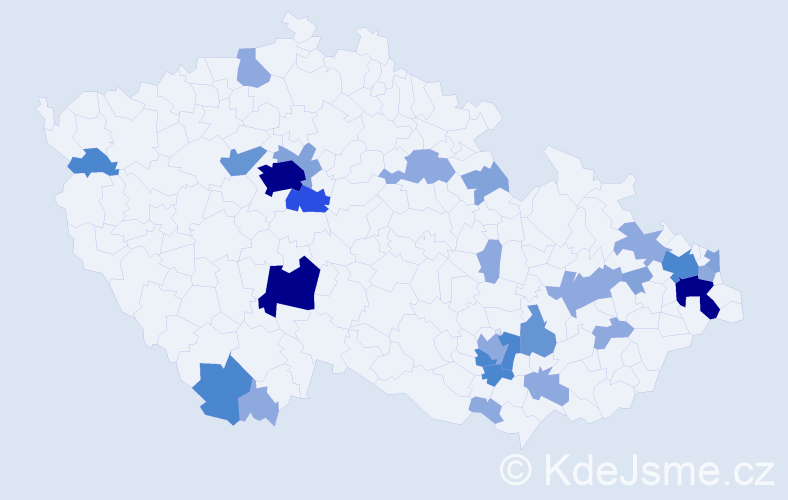 Příjmení: 'Sadloňová', počet výskytů 75 v celé ČR