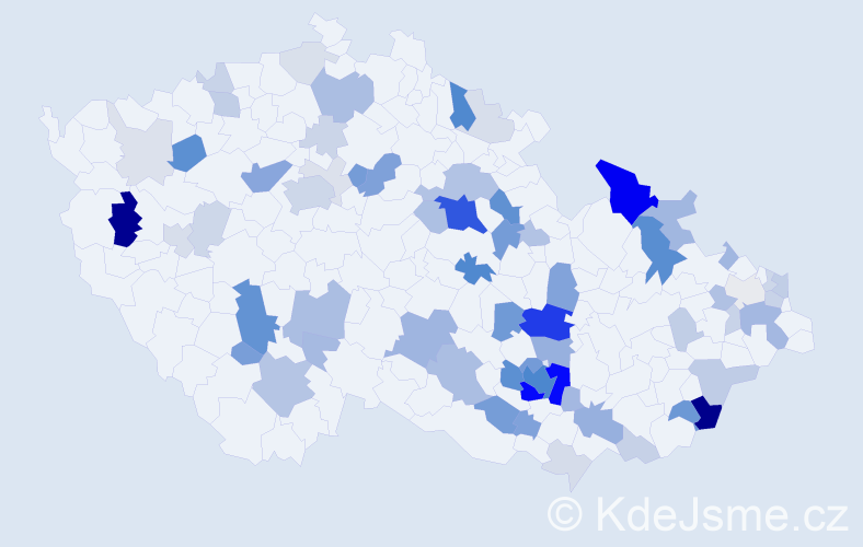 Příjmení: 'Rejda', počet výskytů 225 v celé ČR