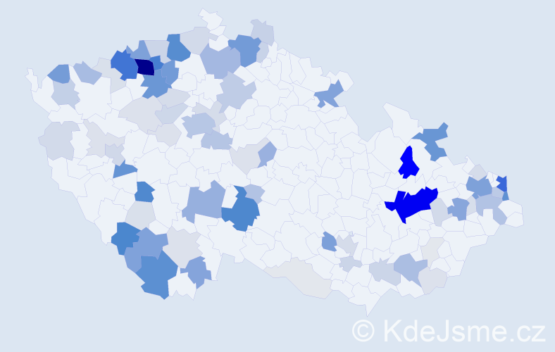 Příjmení: 'Ištok', počet výskytů 375 v celé ČR