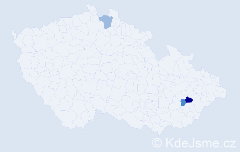 Příjmení: 'Novotníček', počet výskytů 7 v celé ČR