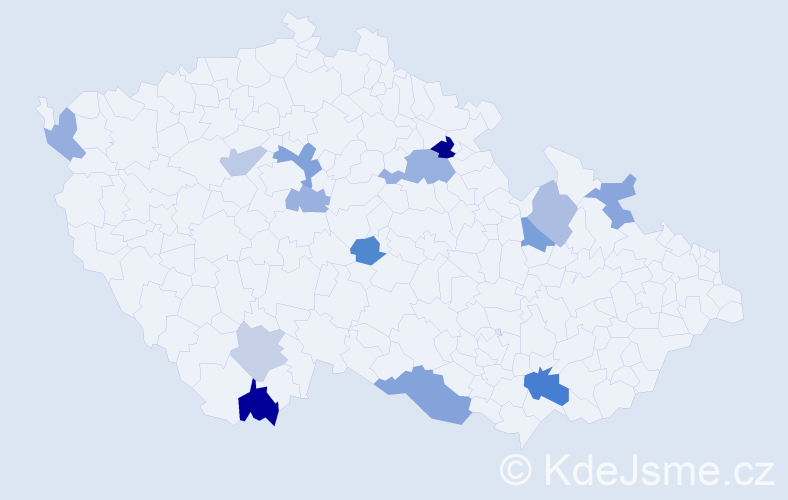 Příjmení: 'Šubjaková', počet výskytů 21 v celé ČR