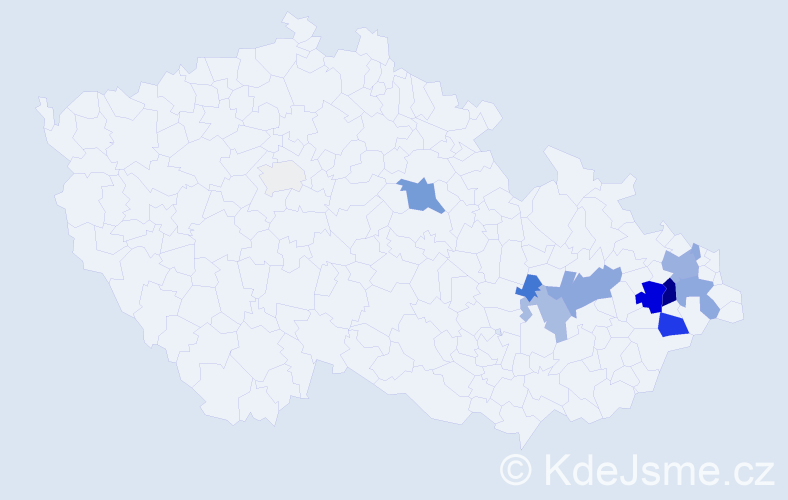 Příjmení: 'Simperová', počet výskytů 41 v celé ČR