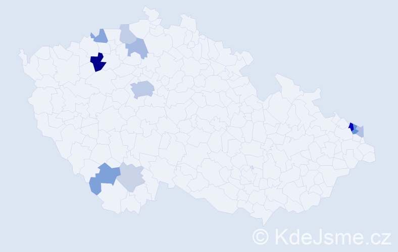 Příjmení: 'Kendra', počet výskytů 22 v celé ČR