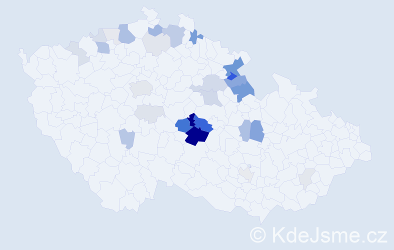 Příjmení: 'Rázl', počet výskytů 105 v celé ČR