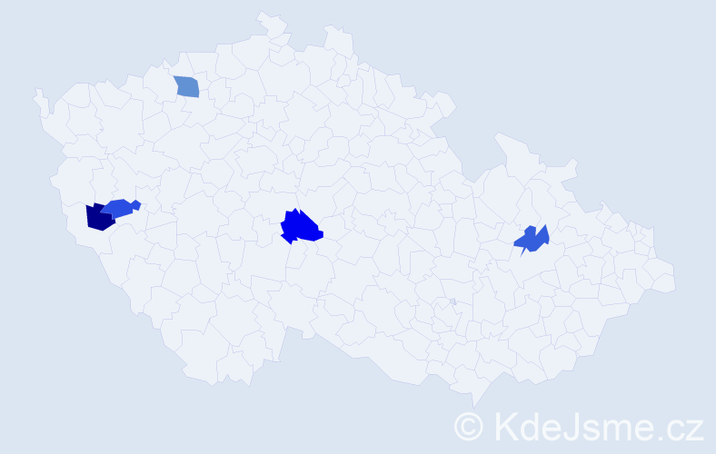 Příjmení: 'Helget', počet výskytů 13 v celé ČR