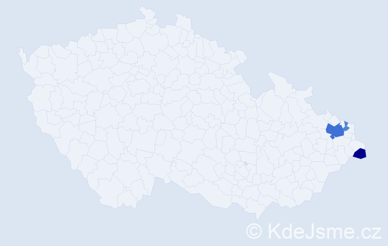 Příjmení: 'Taliková', počet výskytů 7 v celé ČR