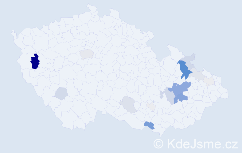 Příjmení: 'Bocan', počet výskytů 41 v celé ČR