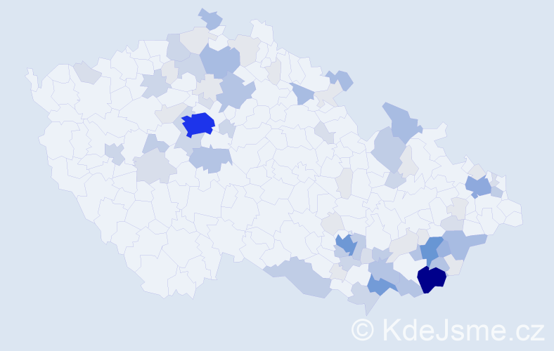 Příjmení: 'Hamšík', počet výskytů 273 v celé ČR