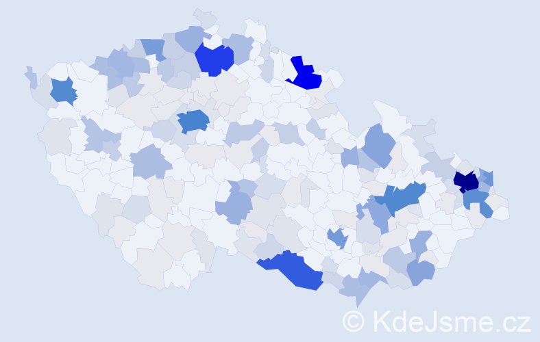 Příjmení: 'Herák', počet výskytů 708 v celé ČR