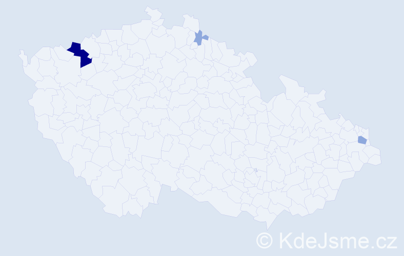 Příjmení: 'Kodítková', počet výskytů 8 v celé ČR