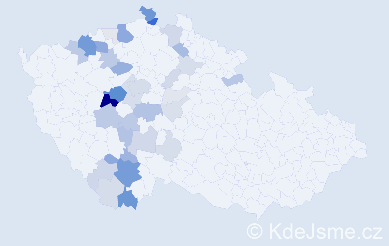 Příjmení: 'Mrkáčková', počet výskytů 124 v celé ČR