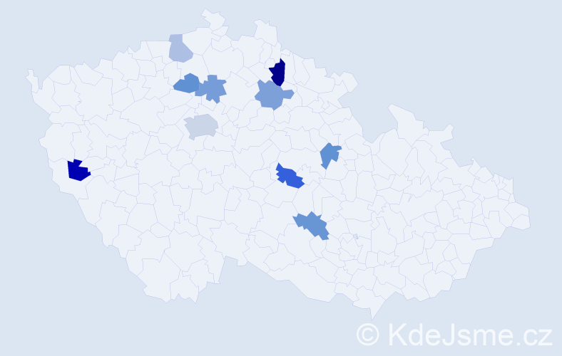 Příjmení: 'Kopych', počet výskytů 14 v celé ČR
