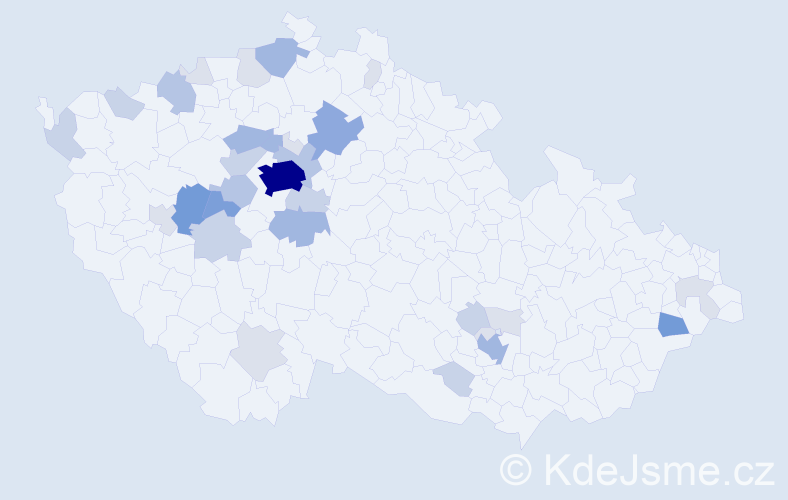 Příjmení: 'Ekl', počet výskytů 105 v celé ČR