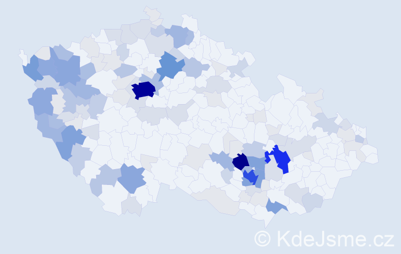 Příjmení: 'Baláková', počet výskytů 441 v celé ČR