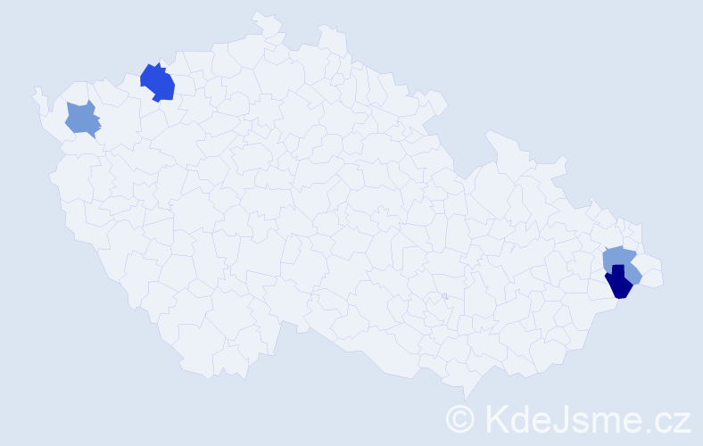 Příjmení: 'Silvester', počet výskytů 5 v celé ČR