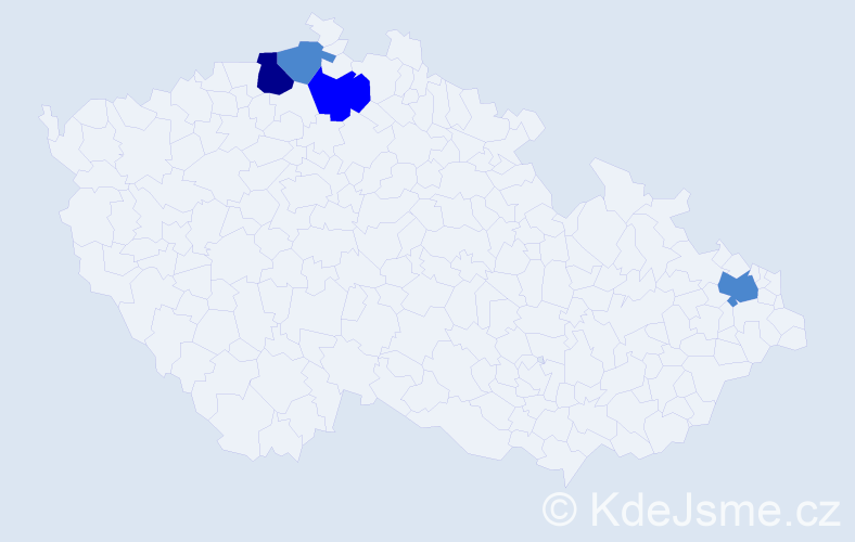 Příjmení: 'Tassanyi', počet výskytů 7 v celé ČR