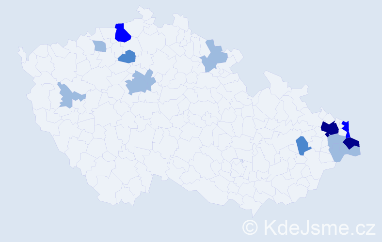Příjmení: 'Časnocha', počet výskytů 30 v celé ČR