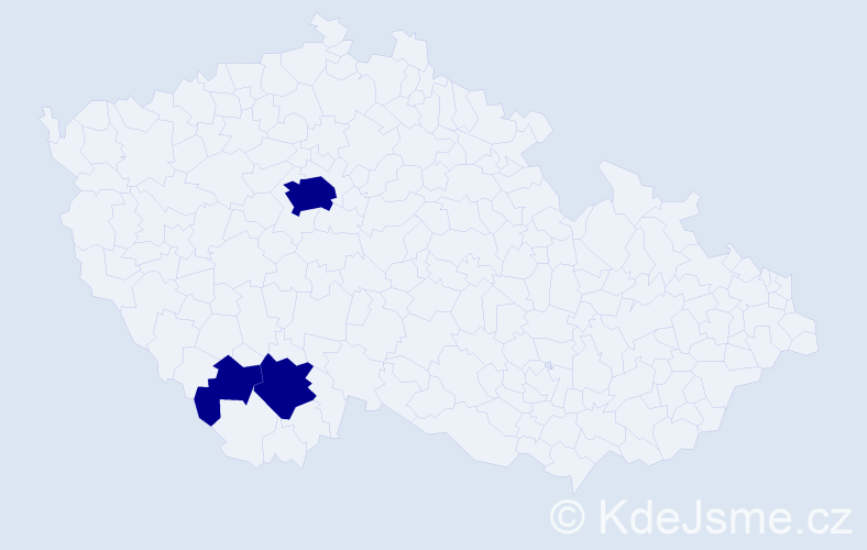 Příjmení: 'Rybarčák', počet výskytů 3 v celé ČR