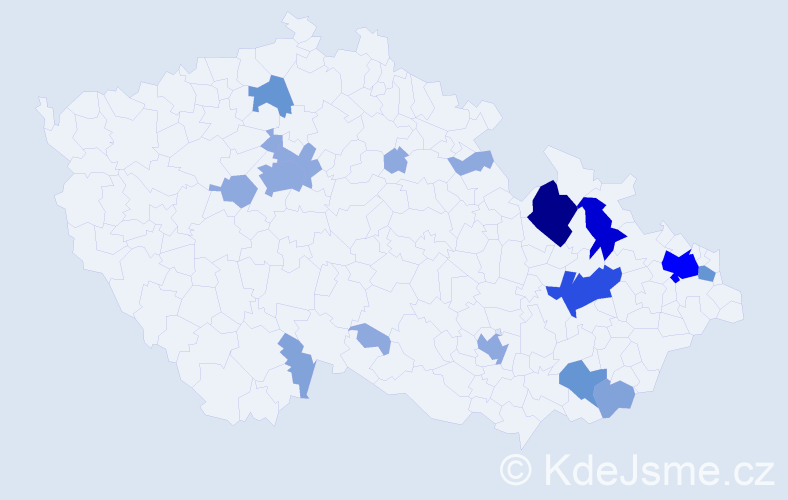 Příjmení: 'Barčík', počet výskytů 47 v celé ČR