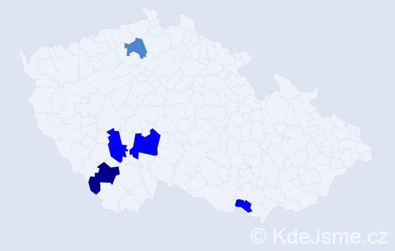 Příjmení: 'Debnarová', počet výskytů 10 v celé ČR