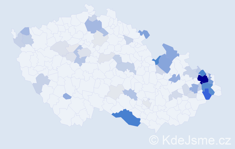 Příjmení: 'Choleva', počet výskytů 237 v celé ČR