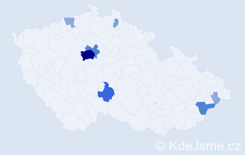 Příjmení: 'Gecková', počet výskytů 21 v celé ČR