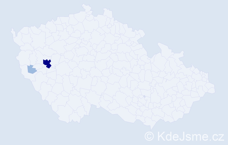 Příjmení: 'Asztaloš', počet výskytů 5 v celé ČR