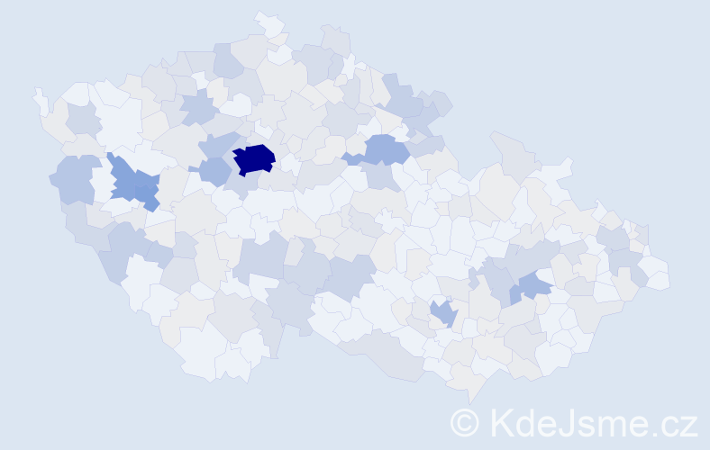 Příjmení: 'Roubal', počet výskytů 890 v celé ČR