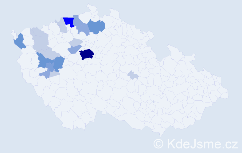 Příjmení: 'Dick', počet výskytů 54 v celé ČR